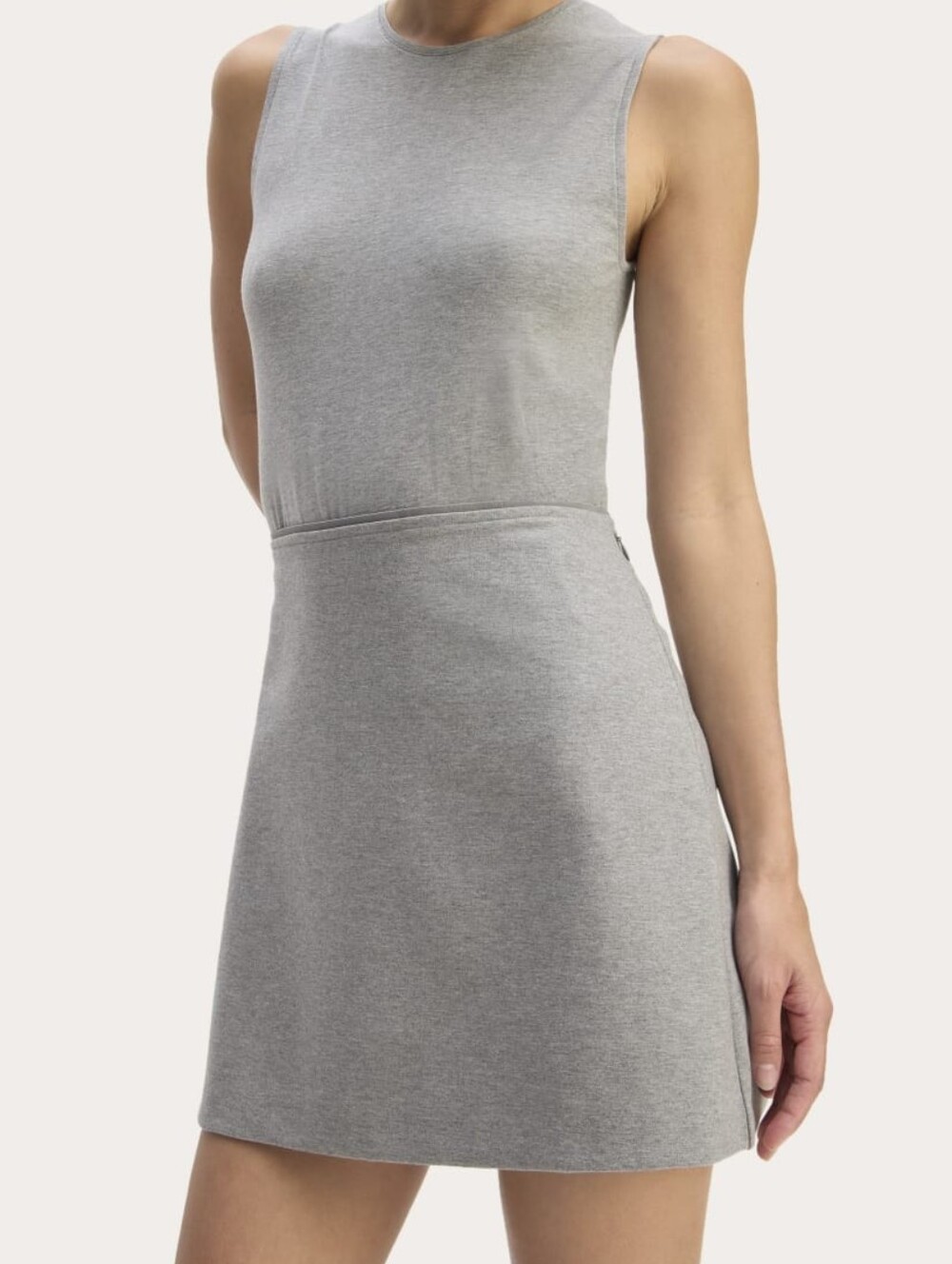 Everlane The Dream Mini Skirt Heather Gray High Waist A-Line EUC M